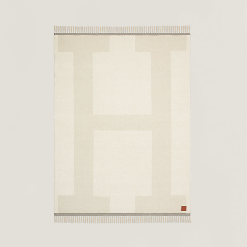 エルメス　HERMES カシミヤ　ざぶとん　マット エルメス HERMES エルメス Hロゴ カシミヤ マフラー - 質屋通り商店街